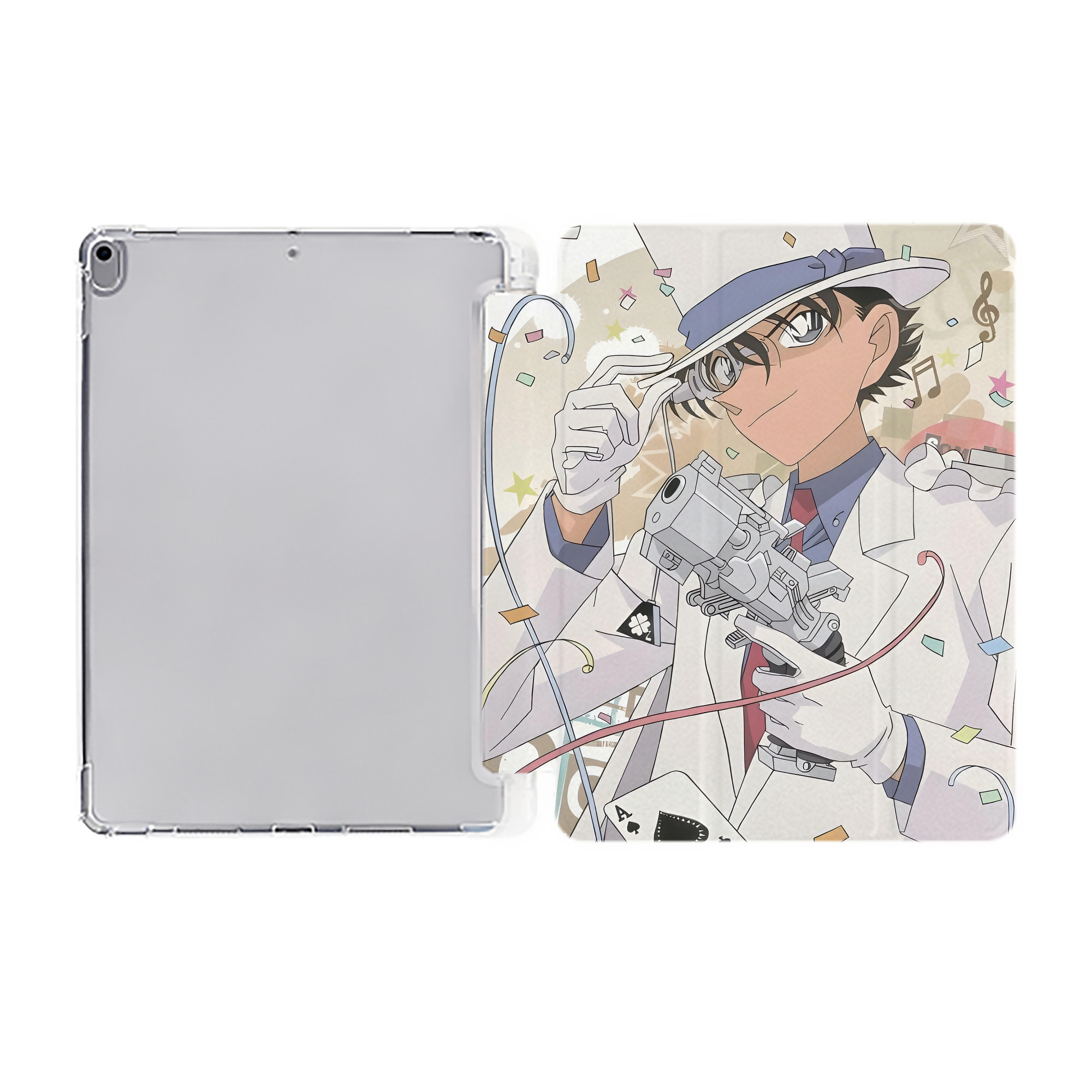 （画像用） 名探偵コナン Detective Conan IPad ケース ペン収納付き 三つ折りスタンド PUレザー×シリコン 対応機種9.5/10.5/10.9インチ